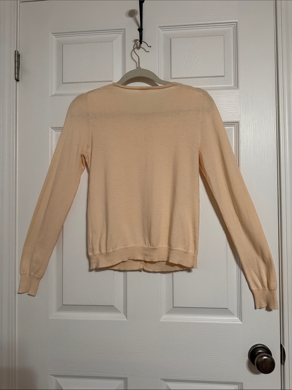 J. Crew Beige Crewneck Button-Front Cardigan - Picture 3 of 4